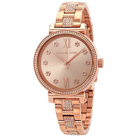 Michael Kors Sofie Crystal Rose Dial Ladies Watch MK3882